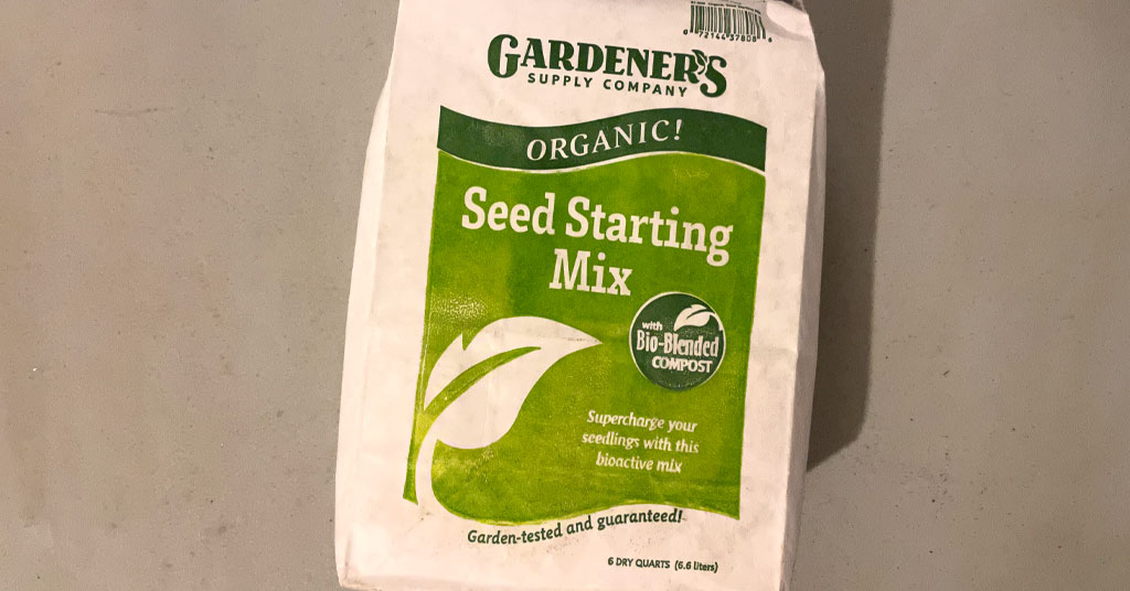 six dry quart bag of organic seed starting soil mix from Gardener's Supply Company