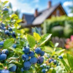 Blueberries growing in a home garden
