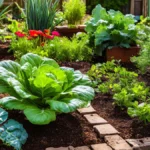 Vegetable garden created with companion planting in mind.
