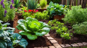 Vegetable garden created with companion planting in mind.