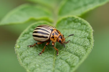 Close up image of a Adult Potato Beetle.